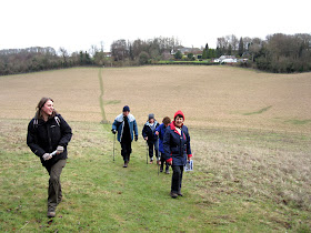 Jenny Price (left) with a walking group on the southern part of the Green Street Green circular walk