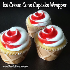 What a fun way to turn your cupcakes into ice cream cones! Use this free printable cupcake wrapper that looks like a waffle cone to easily add some flair to your ice cream party.