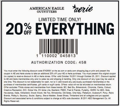 American Eagle Printable Coupons October 2014