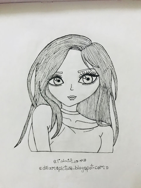 رسومات بنات بالرصاص