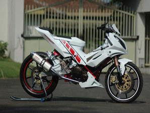 Modif Jupiter mx putih ban keren