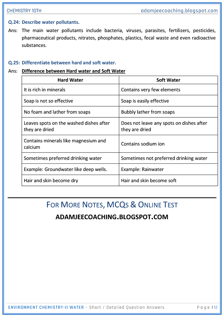 environmental-chemistry-2-water-short-and-detailed-question-answers-chemistry-10th