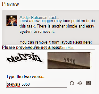 Captcha in Blogger Comments