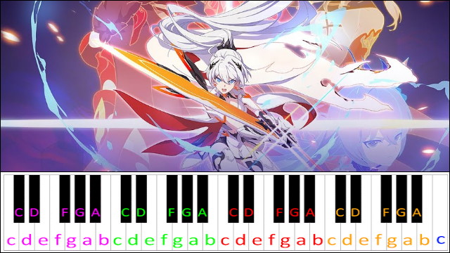 Moon Halo (Honkai Impact 3rd Valkyrie Theme) Piano / Keyboard Easy Letter Notes for Beginners