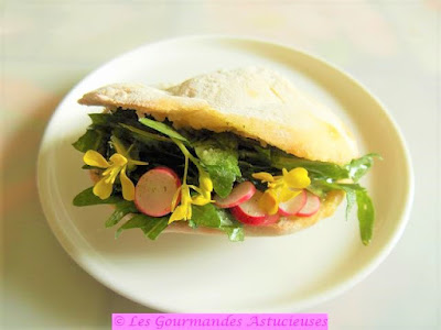 Pita houmous, roquette huile d'origan (Vegan)