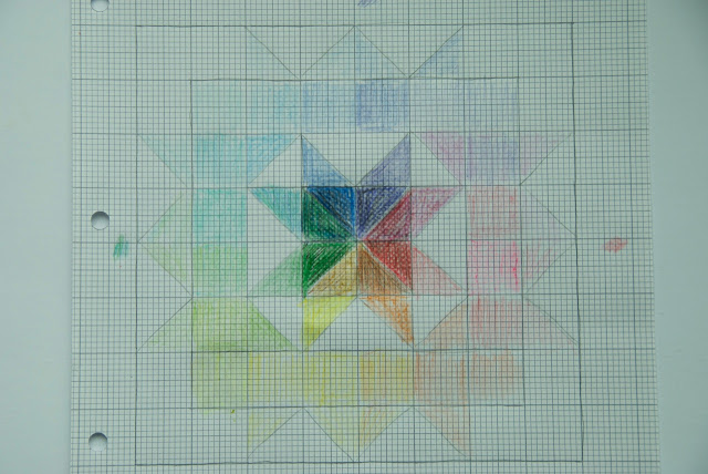 Rainbow rose block sketch