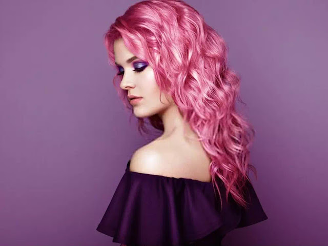 curly pink hairstyle