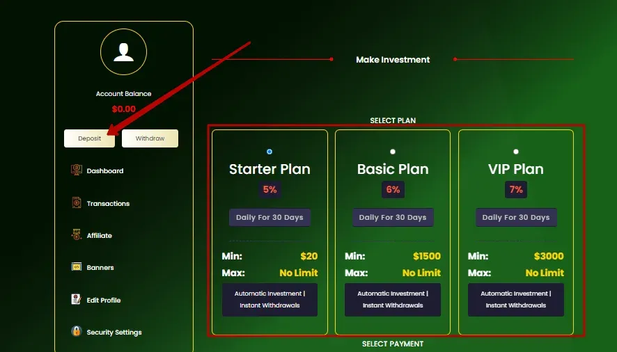 Пополнение баланса в Alpha Bit