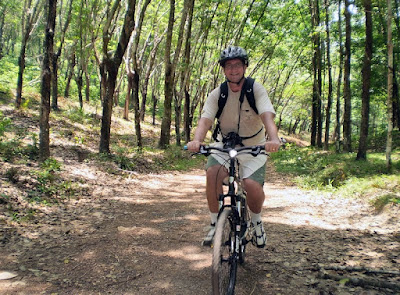 Jamie on a bike at Koh Yao Noi