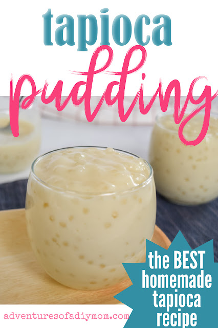 tapioca pudding with text overlay