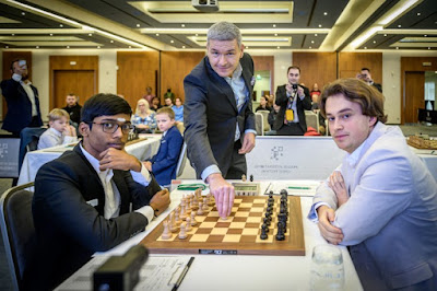 onde 1 Praggnanandhaa vs Keymer Vincent Photo © Petr Vrabec www.praguechessfestival.com