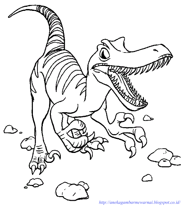  Gambar  Mewarnai Dinosaurus  Untuk  Anak PAUD dan TK 