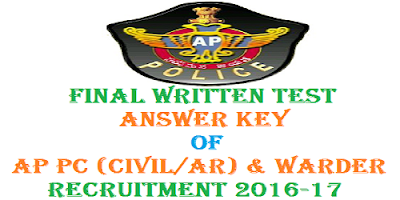 AP PC (civil AR) Warders FWT Answer Key 2017