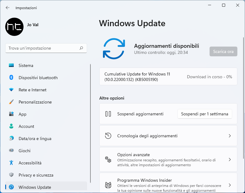 Download, installazione e novità di Windows 11 - Build 22000.132