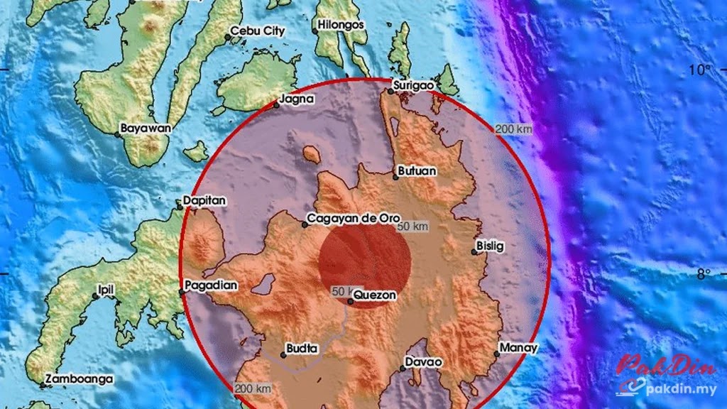 Gempa bumi 7.5 melanda Filipina, tsunami dijangka di Filipina dan Jepun