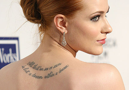 Evan rachel wood tattoo designs. Email. Written by TattoosReviews on