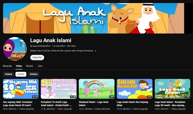 15 Youtube Lagu Anak Islami Terbaik 2024