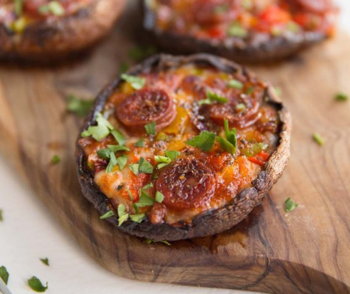 Pizza Stuffed Portobello Mushrooms #diet #pizza