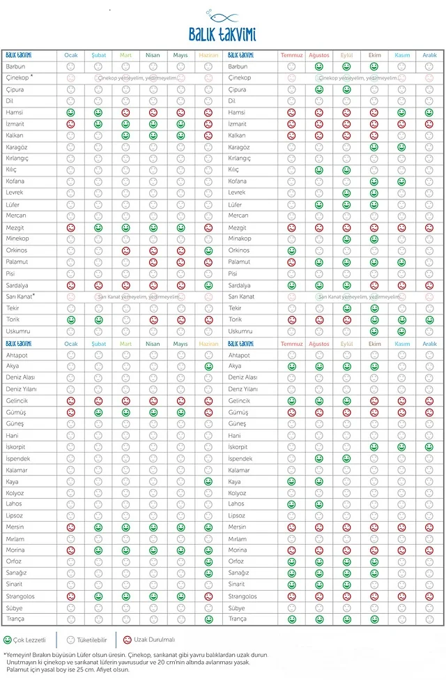 Hangi ayda Hangi Balık yenir? Balık Takvimi