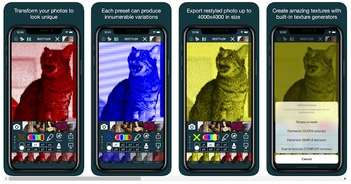 تطبيق Restyler لتحويل صورك الي تكسترات مذهله للأيفون