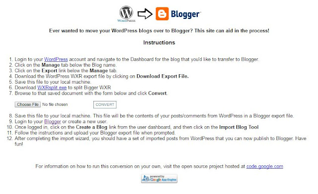 wordpress to blogger converter