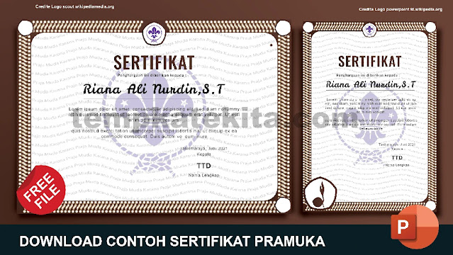 Download Contoh Sertifikat Pramuka Word Coreldraw Dan Photoshop Gratis