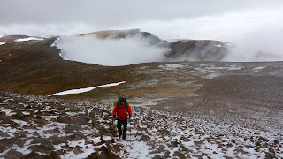 Heading towards the summit of Cairngorm in June