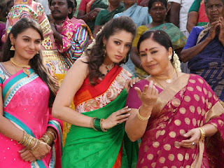 Rai Lakhsmi and Andreya With Kovai Sarala Photos in Aranmanai Movie