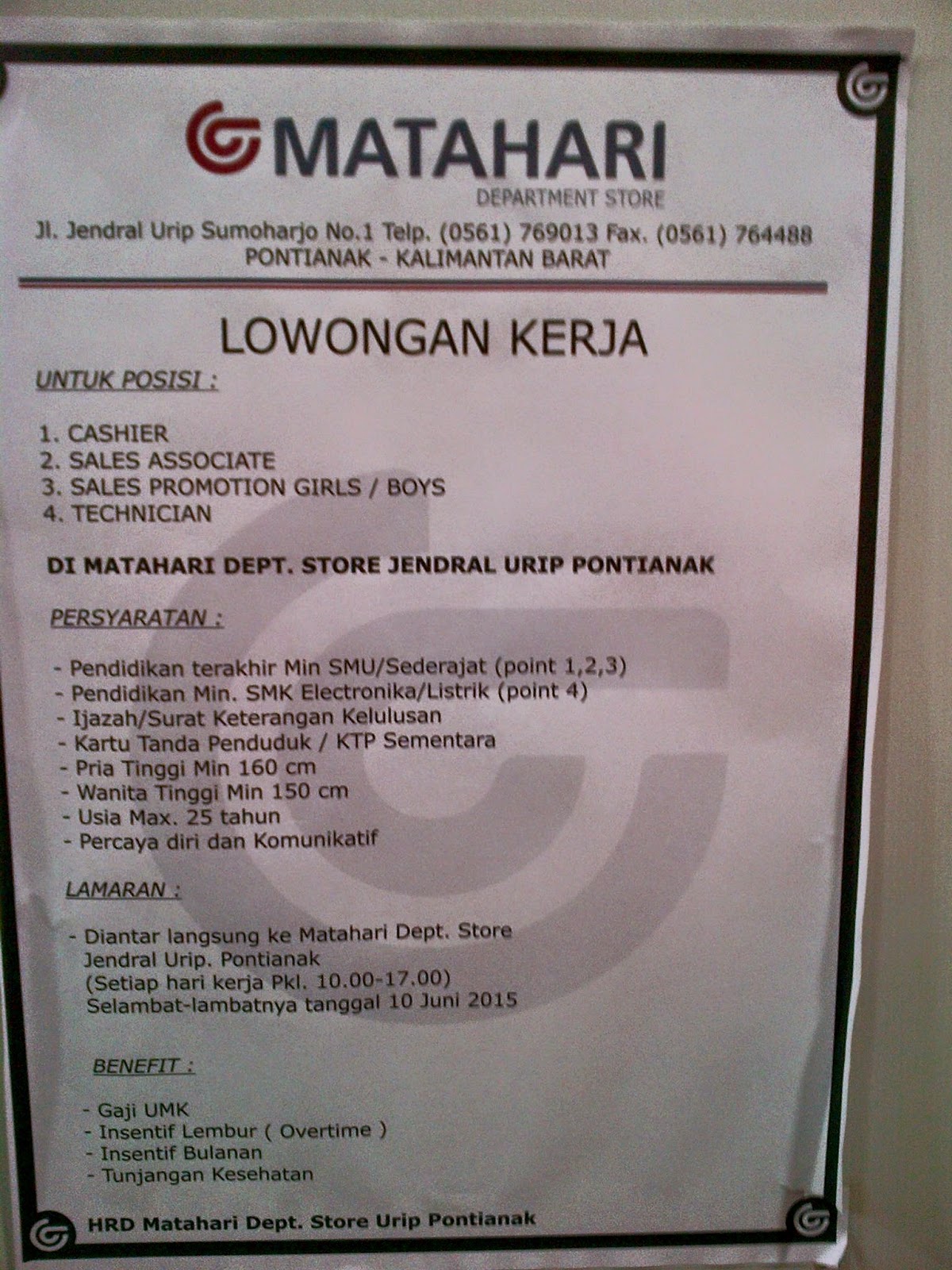 INFO LOWONGAN KERJA