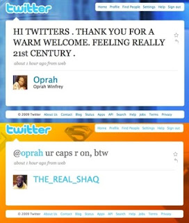 Oprah and Shaq on Twitter