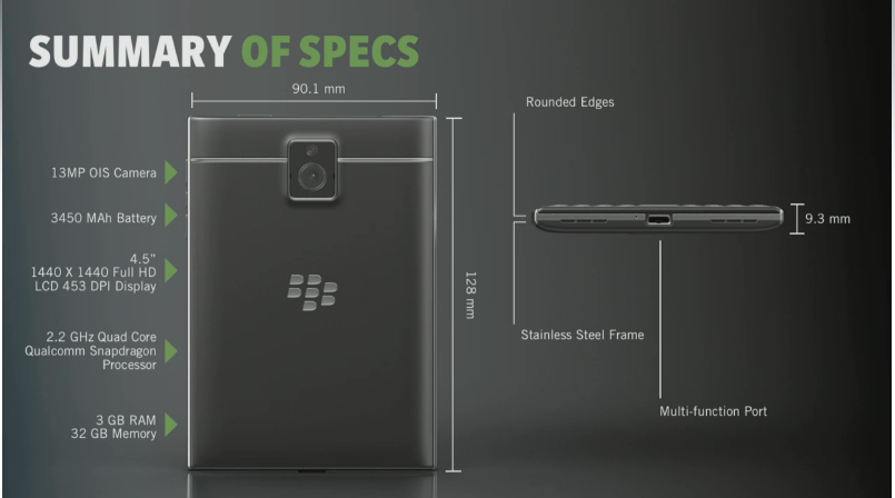 Blackberry Passport Specs