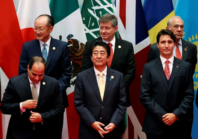 Image Attribute: Egypt's President Abdel Fattah al-Sisi, Japan's Prime Minister Shinzo Abe and Canada's Prime Minister Justin Trudeau attend the G20 Summit in Hangzhou, Zhejiang province, China September 4, 2016. REUTERS/Damir Sagolj