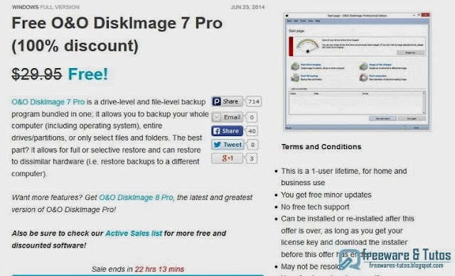 Offre promotionnelle : O&O DiskImage 7 Pro gratuit (pendant 24 heures) !