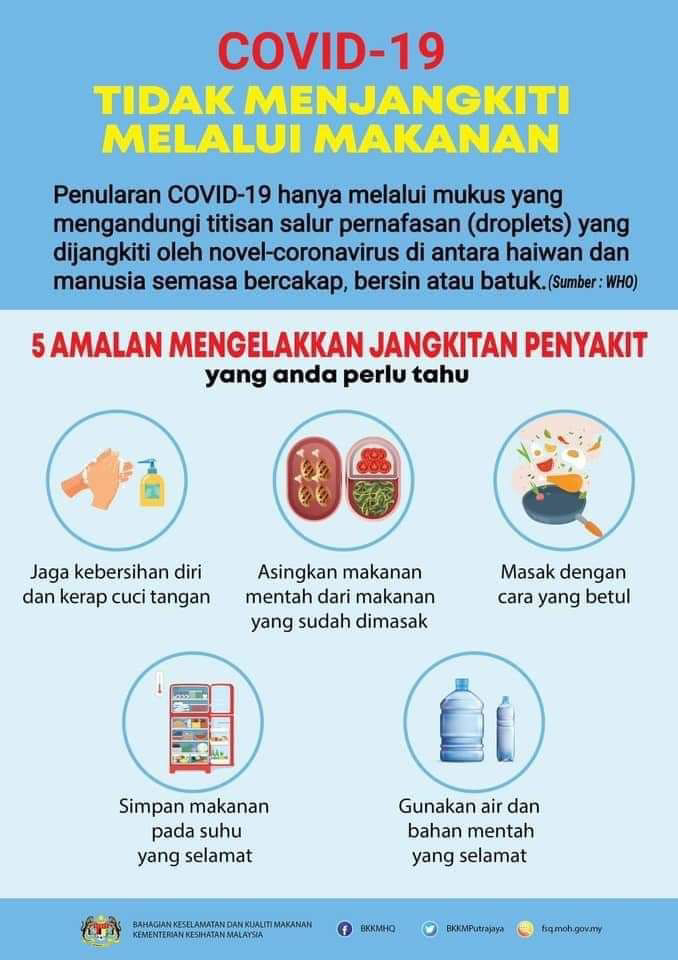 Covid19 tak berjangkit melalui makanan?