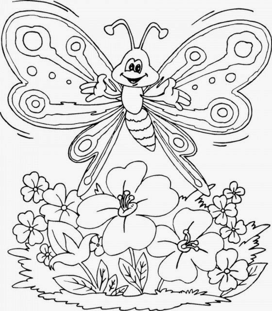 Download Free Printable Butterfly and Flower Coloring Pages
