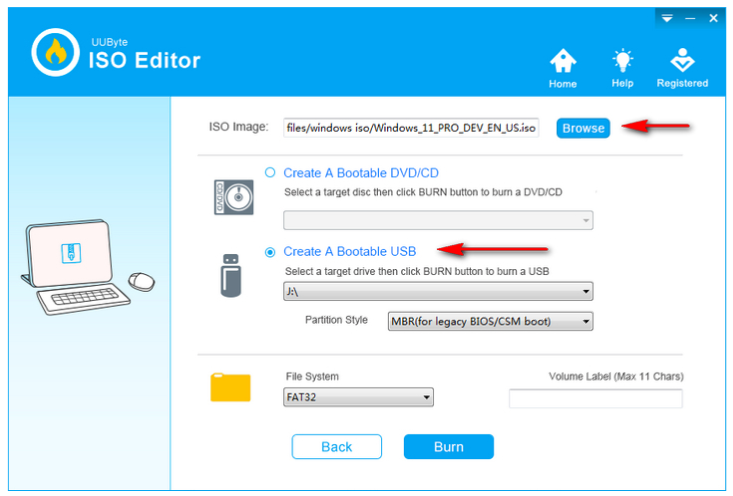 Choose ISO File and click continue