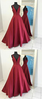 Gorgeous deep V neck long Prom dress 