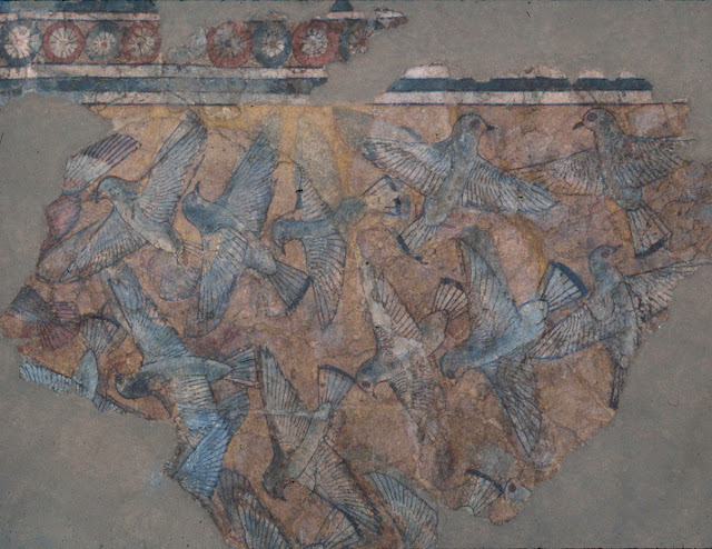 Ceiling Fragment Depicting Pigeons: New Kingdom