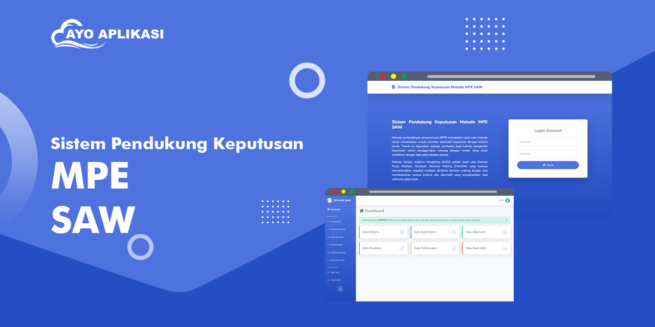 Source Code Aplikasi Sistem Pendukung Keputusan (SPK) Perbandingan Metode MPE Dan SAW