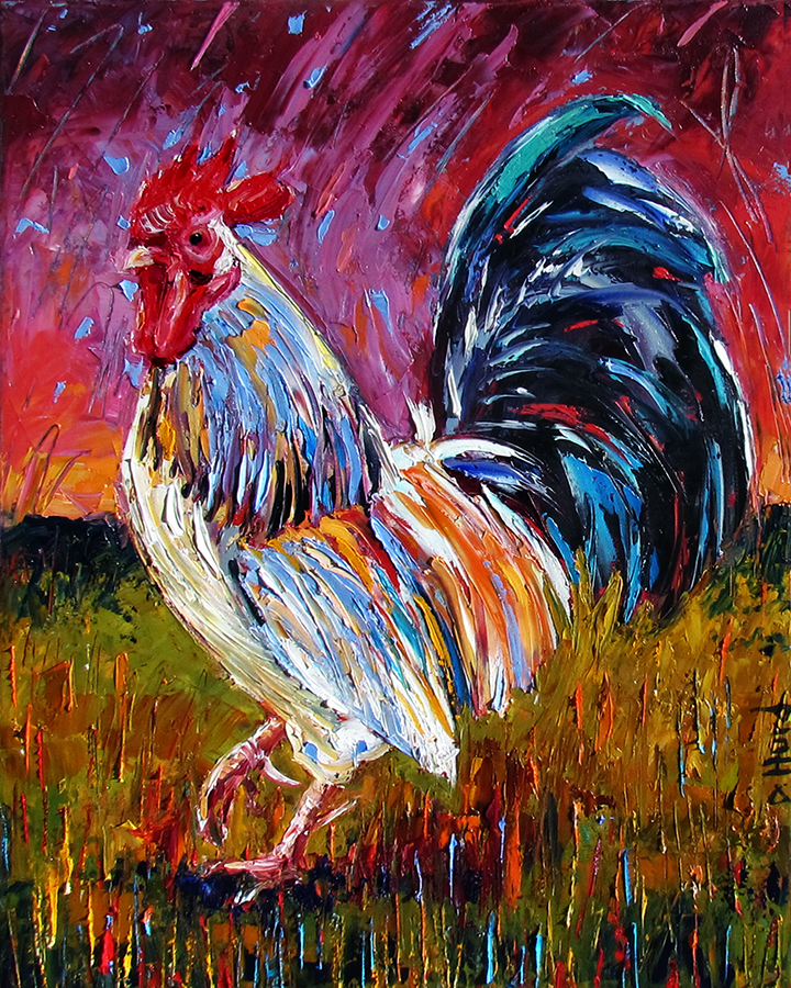 Debra Hurd Original Paintings  AND Jazz Art  Rooster Art  