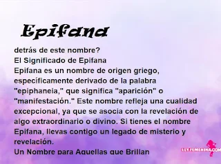 significado del nombre Epifana