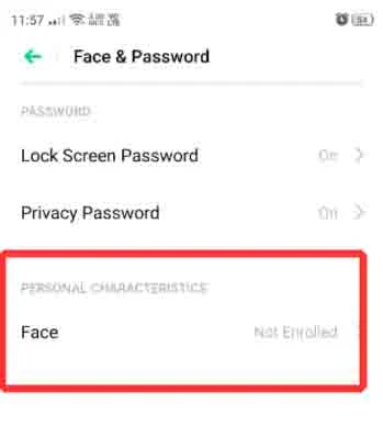 Face lock under security