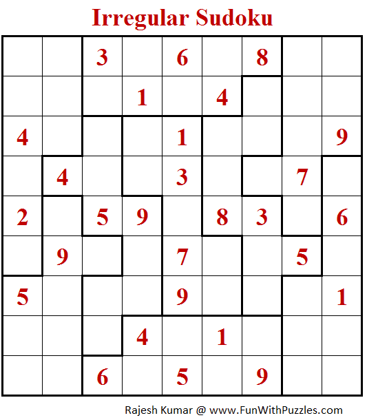 irregular sudoku puzzle fun with sudoku 279