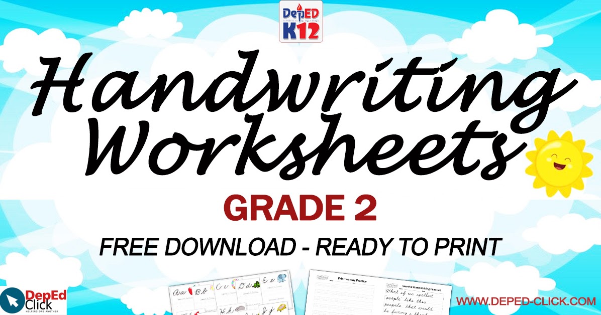 handwriting worksheets for grade 2 free download deped click