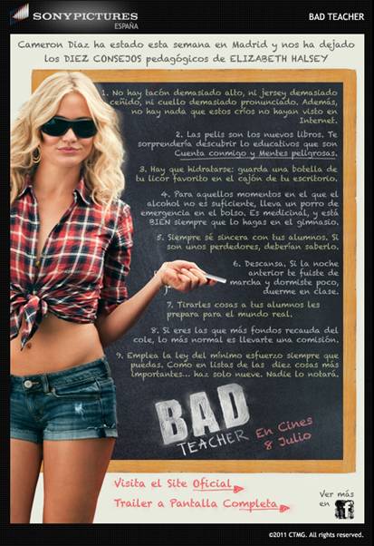 cameron diaz bad teacher car wash scene. Bad Teacher Spanish Poster