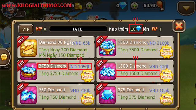 Hướng dẫn mua Diamond trong game DoTa Truyền Kỳ