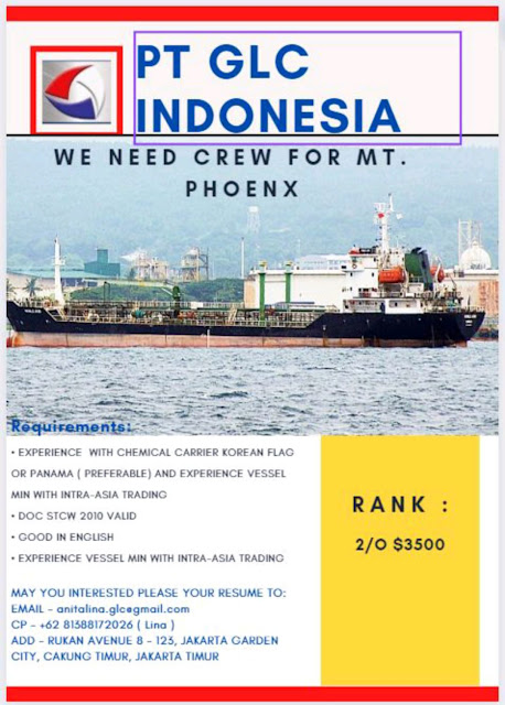 Need Crew for Chemical Carrier Korean and Panama Flag October