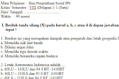 Kumpulan Soal Ips Kelas 8 Semester 1