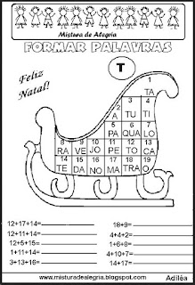 Natal, sílabas para formar palavras