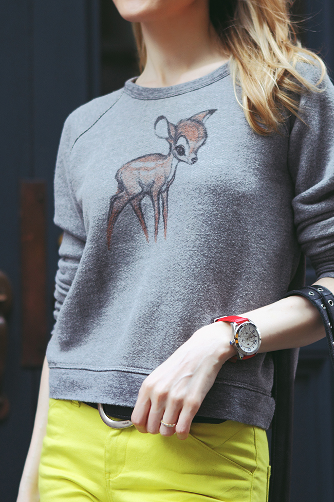 by “The Wind of Inspiration” on how to wear a sweatshirt with Bambi print #twoistyle #style #fashion #personalstyle #fashionblog #ootd #outfit